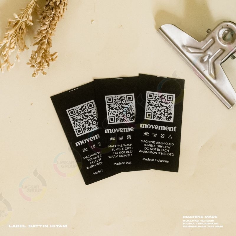 Jual label satin hitam /label washing/label satin hitam tebal/satin ...