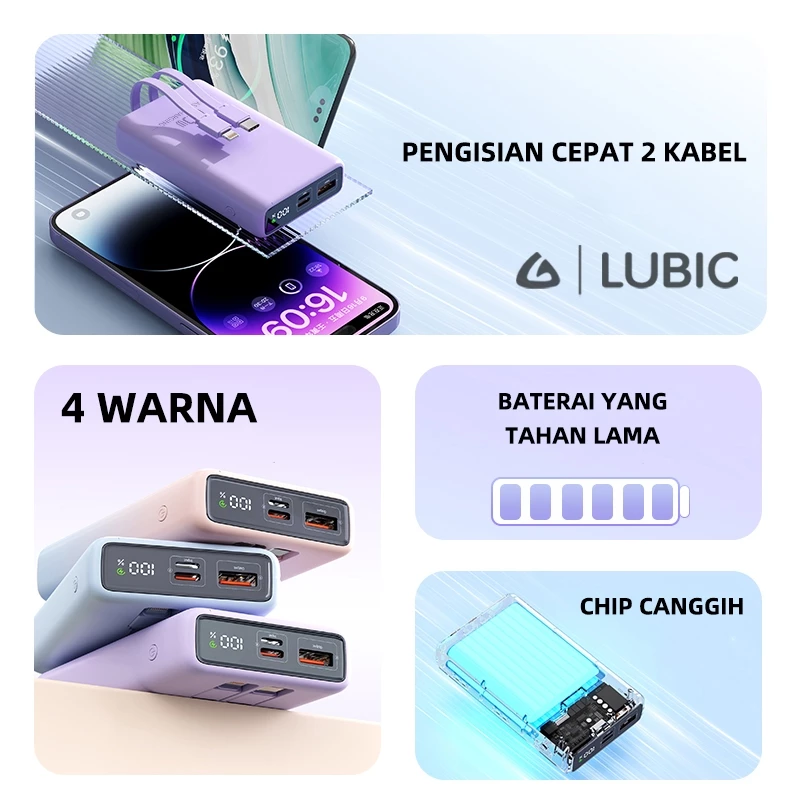 LUBIC Powerbank 10000MAH MINI 22.5W Fast Charging With Type-C PD LED Display
