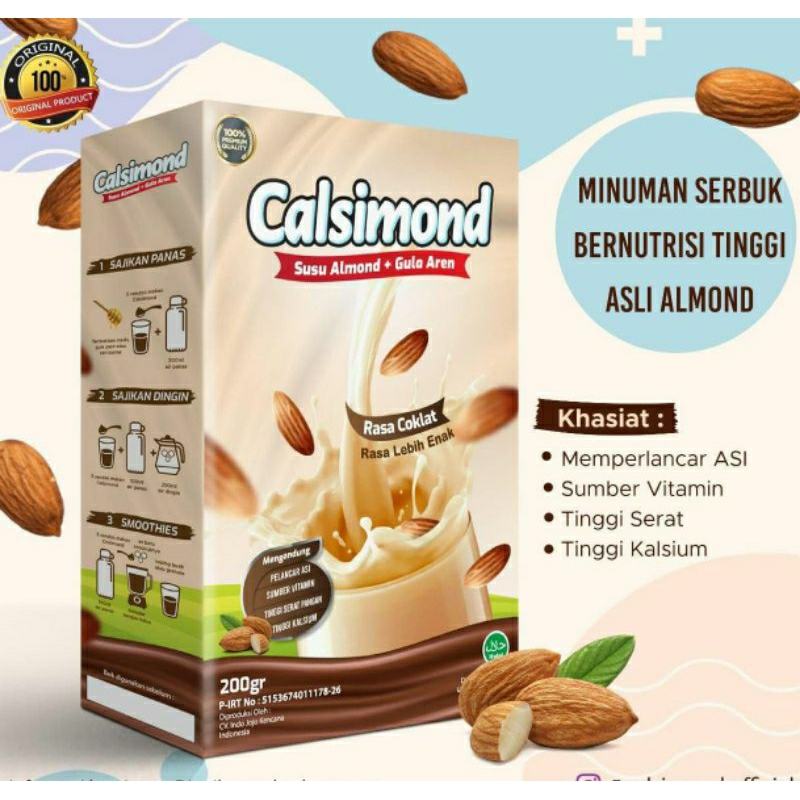 Jual Susu Almond Plus Gula Aren Asi Booster Calsomond 200 Gram | Shopee ...