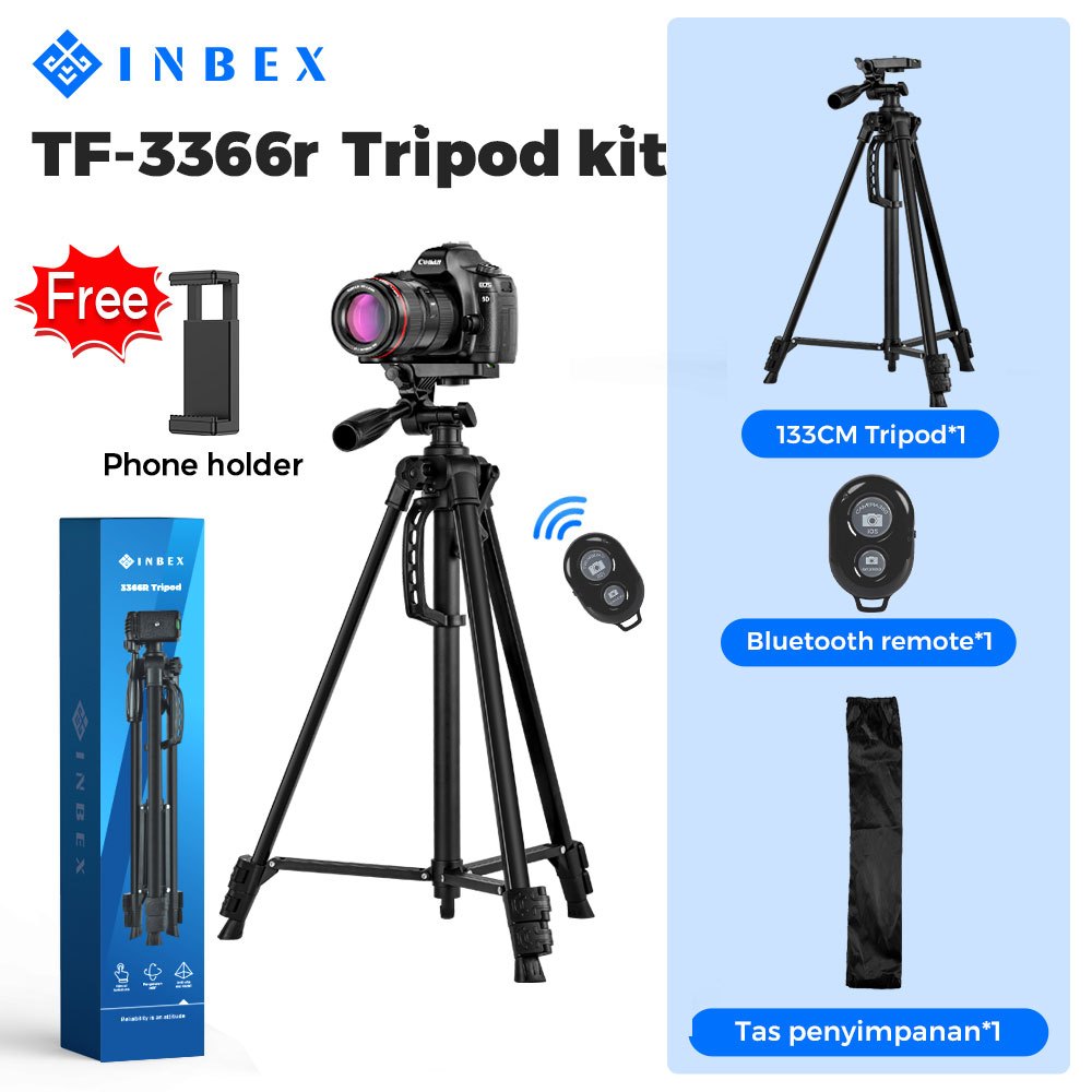 INBEX Tripod Konten Kreator Tripod Handphone Stabilizer Hp Bluetooth Tripot  Kamera Versi hemat biaya