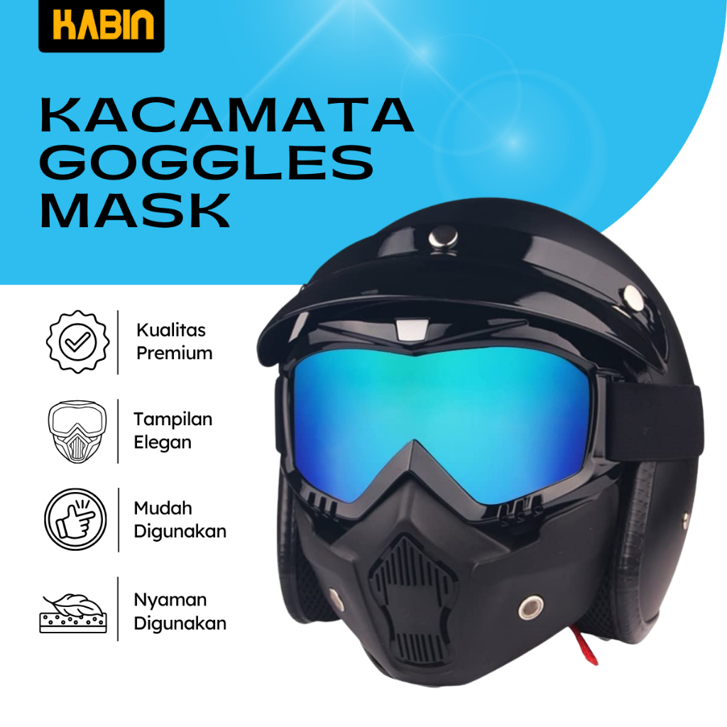 Jual kaca helm retro Kacamata Goggle Mask Motor Retro Kaca Mata Google ...