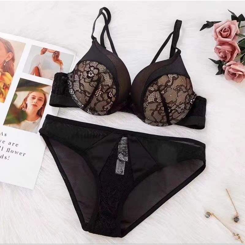 Jual [BRA SET] Pi Es 8025 Very Sexy BRA SET Setelan BH + CD Lace Sexy ...