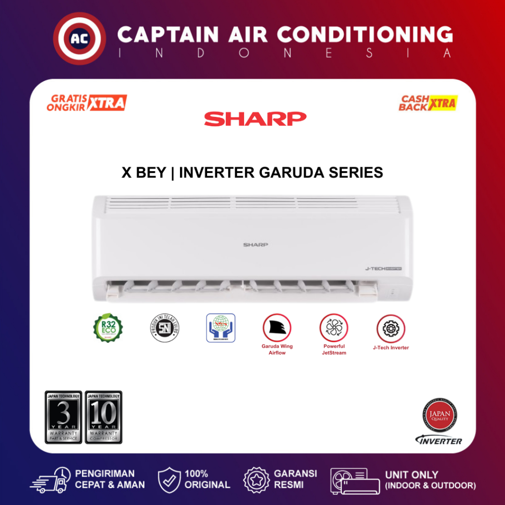 Jual SHARP AC Split AH-X6BEY / AHX6BEY 1/2 PK Inverter | Shopee Indonesia