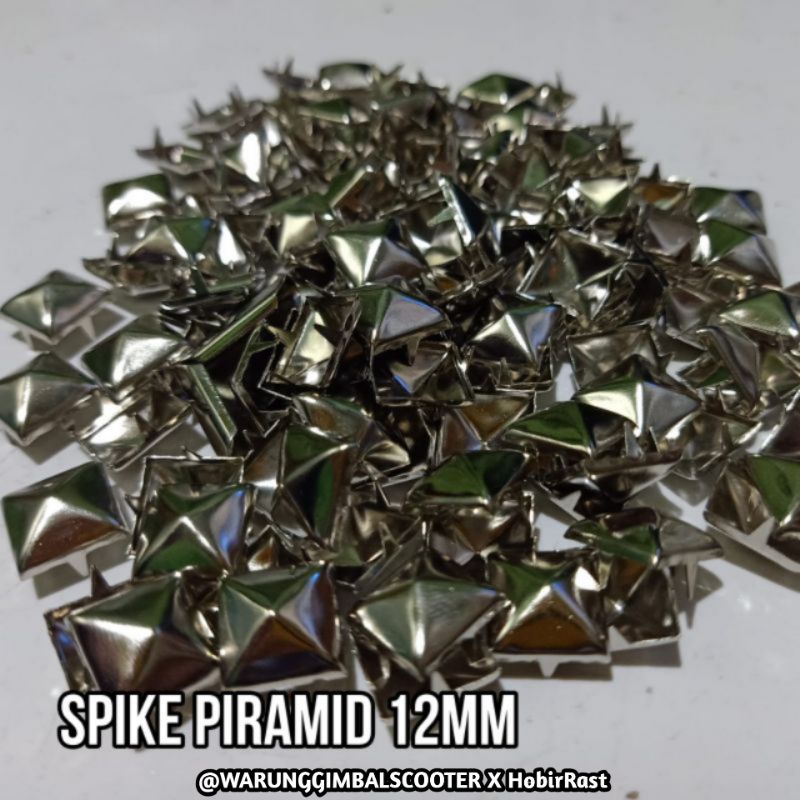 Jual SPIKE PIRAMID PUNK 12MM isi 60pc | Shopee Indonesia