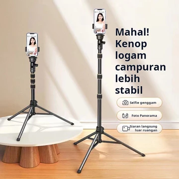 Tripod 2 1 Meter Besi Tripod Tongkat Selfie Ringlight HP Kamera Lengkap Tripod Holder HP