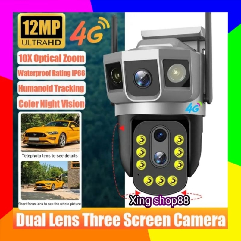 Jual NEW CAMERA V380 PRO DUAL LENS/THREE SCREEN SIM CARD 4G CAMERA 10X ...
