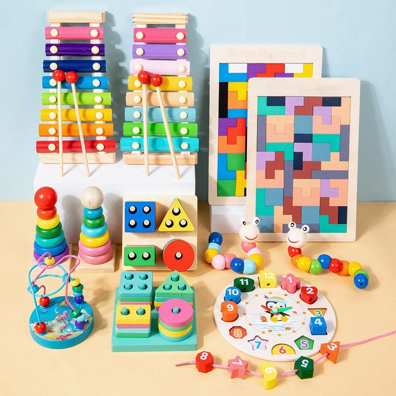 Jual Mainan Edukasi Anak Basic Shape Kayu Balok Geometri Puzzle 3D ...
