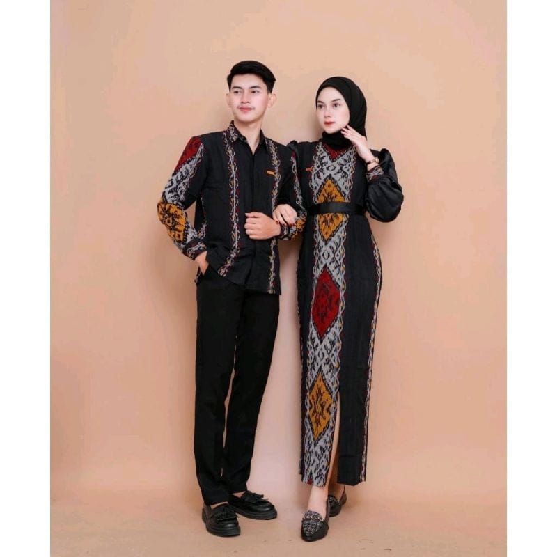 Jual SET COUPLE MOTIF ROTE baju tenun couple pria wanita -baju pesta ...