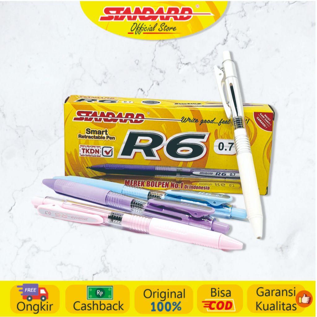 Standard - Pulpen R6  ( Alat Tulis / Pen / Ballpoint / Pena ) (2)