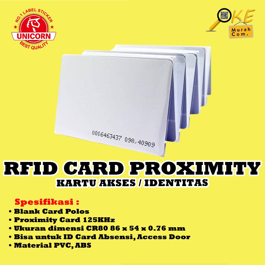 Jual Kartu RFID Promixity 125KHz / Mifare 13.56Mhz - ID Card Akses ...