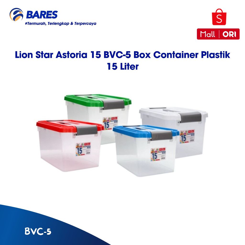 Jual Lion Star Astoria 15 BVC-5 Box Container Plastik 15 Liter | Shopee ...