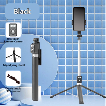 AKIMO 1.7M Selfie Stick Tripod Tongsis Dengan Monopod Dengan Wireless Remote Control Bluetooth