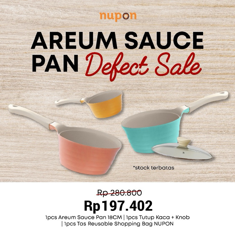 Jual NUPON DEFECT SALE Areum Sauce Pan 18cm | Shopee Indonesia