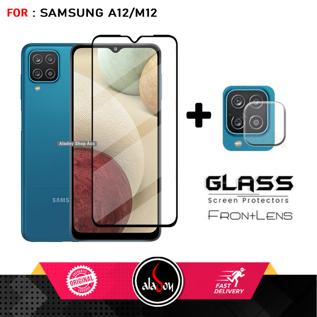 Jual Paket 2in1 Tempered Glass Samsung A12 Anti Static Free
