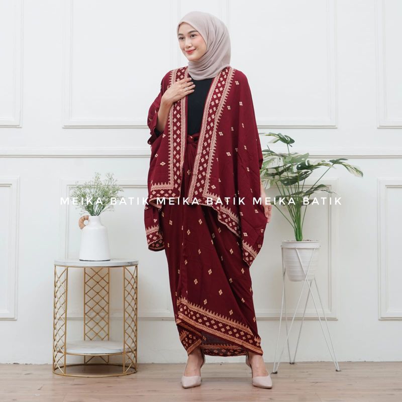 Jual Set Kebaya Modern Batik motif Hindi One set Outer Batik, Rok Lilit ...