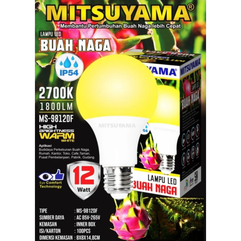 Jual Lampu LED Warna Kuning Warm White Mitsuyama 12w 9W Hemat Listrik ...