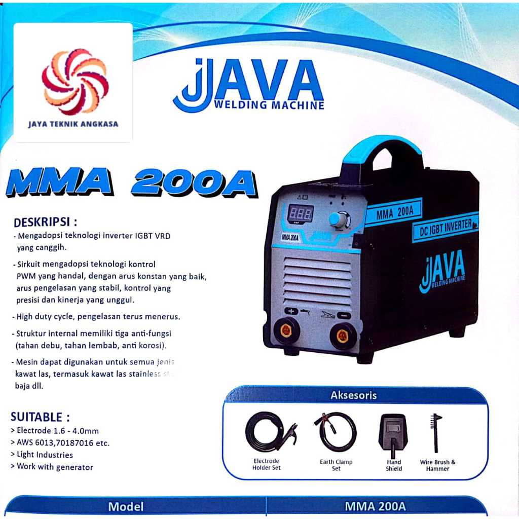 Jual MESIN LAS MMA 200 A JAVA WELDING PERLENGKAPAN LAS | Shopee Indonesia