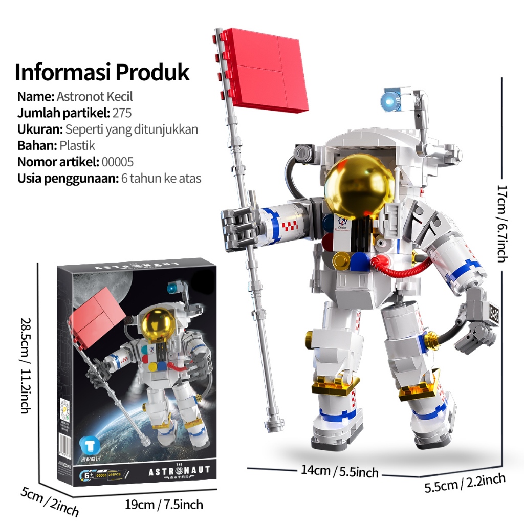 Jual TOY LINX Astronot Blok Robot Batu Block Astronaut Mainan Batu ...