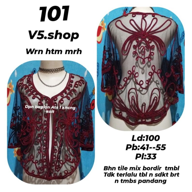 Jual BOLERO/R2/OUTER/CROP/LUARAN/Outer Rajut Jaring Wanita/Crop Jaring ...