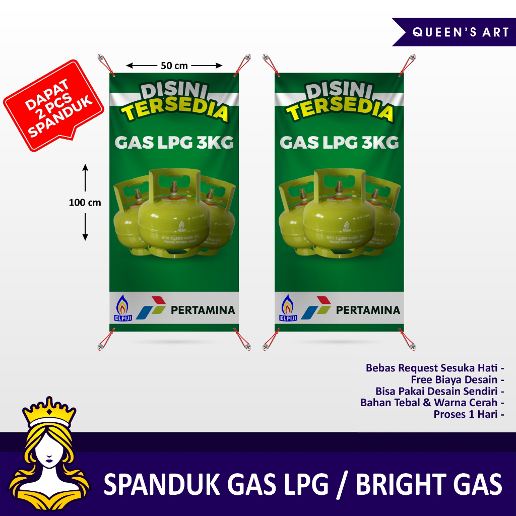 Jual DAPAT 2 PCS !!! spanduk jualan / spanduk gas 3kg / spanduk gas ...