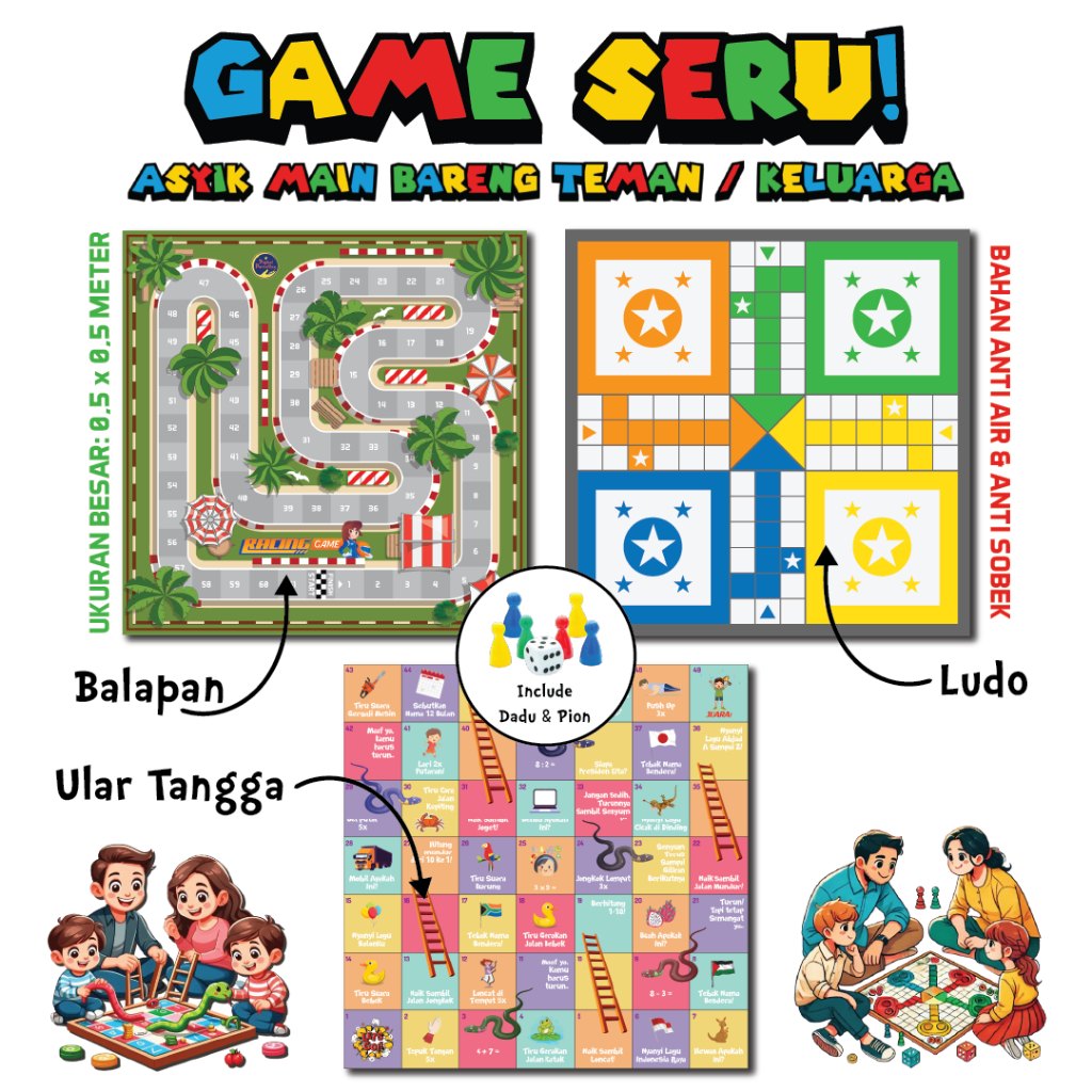 Jual Permainan Seru Untuk Bareng Bareng hingga 6 Orang /