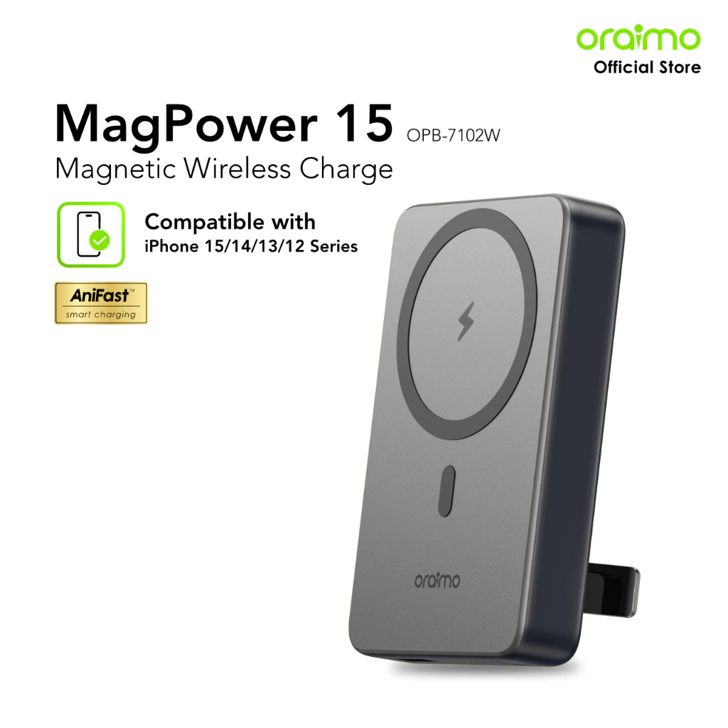 oraimo Powerbank Magsafe Wireless Charging OPB-7102W Kapasitas Nyata 10000 mAH Nirkabel 22.5W Fast Charging