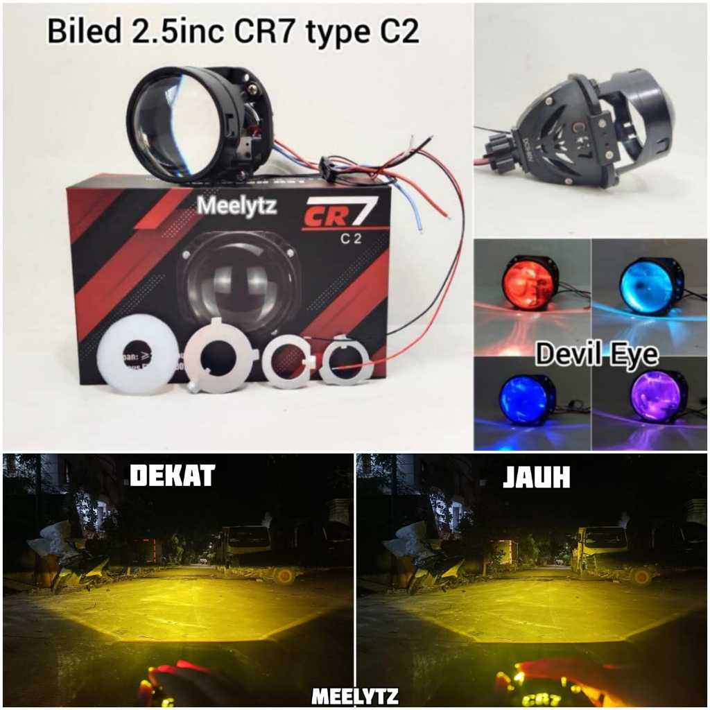 Jual Projector Biled CR7 2.5INC Premium LED Chips Type C2 Plus kipas ...