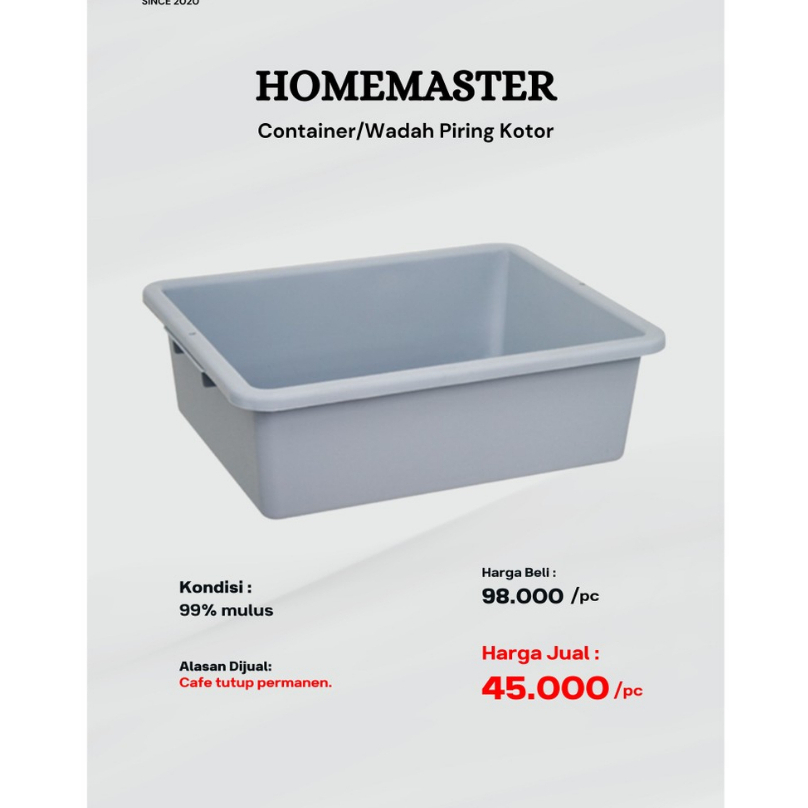Jual HOMEMASTER CONTAINER - WADAH PIRING KOTOR - UNTUK RESTORAN/CAFE ...