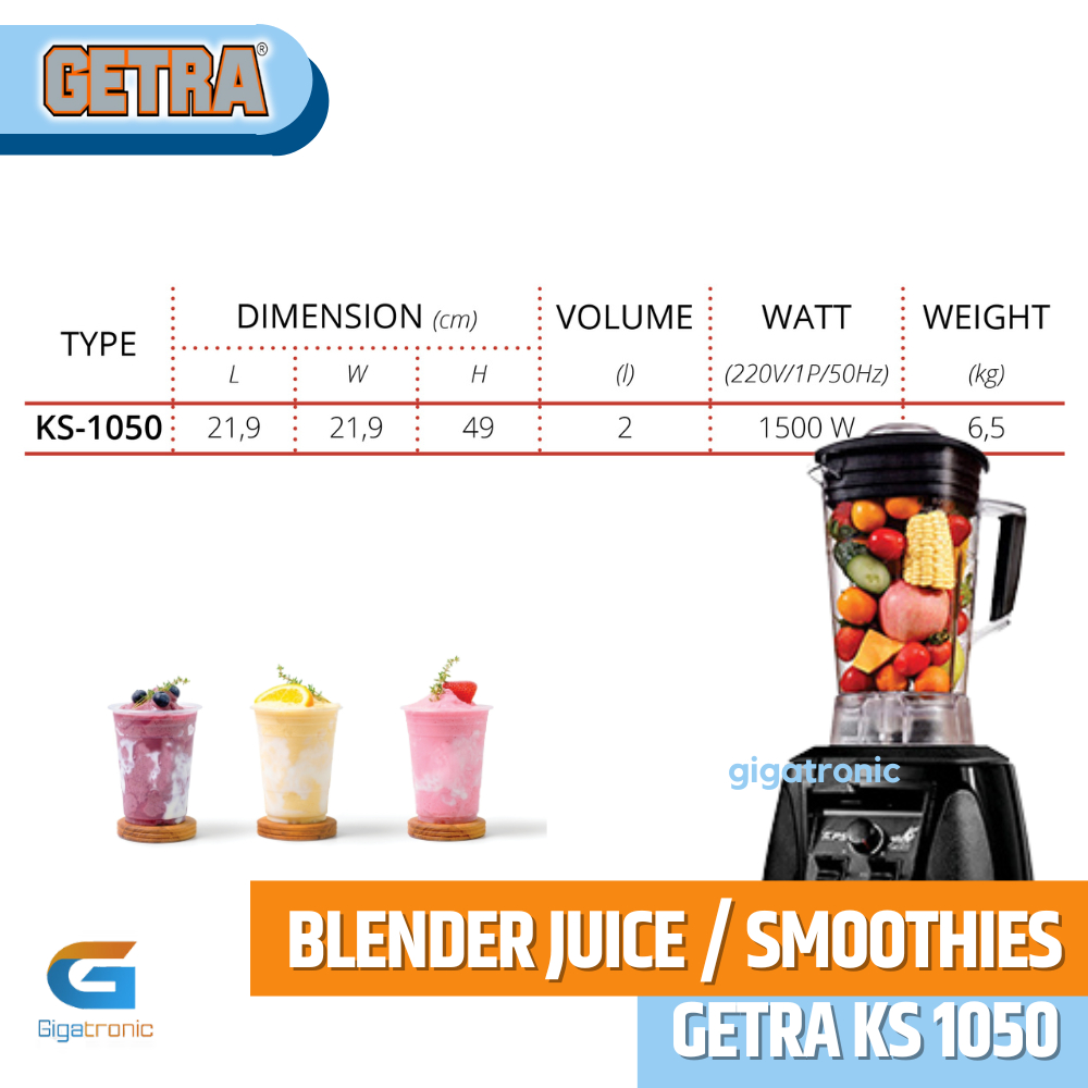 Jual Blender Smoothies Ice GETRA KS-1050 / KS1050 / KS 1050 Smoothy ...