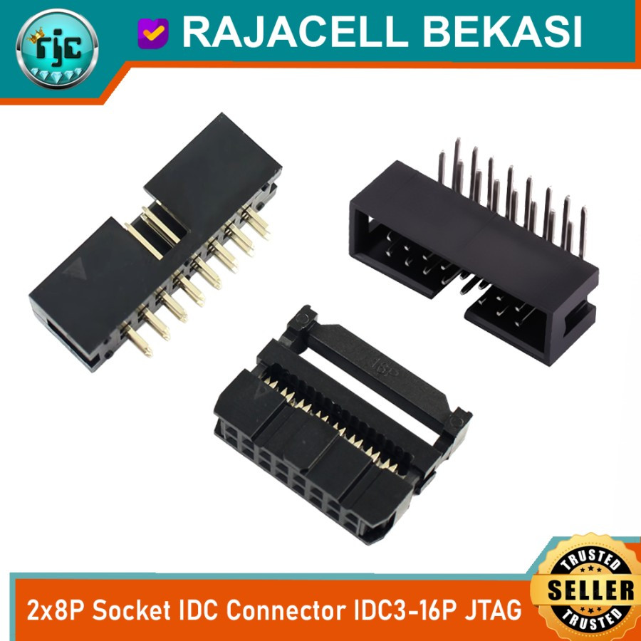 Jual Socket IDC 2x8 16pin JTAG soket IDC3-16P 2.54mm Male Female ...