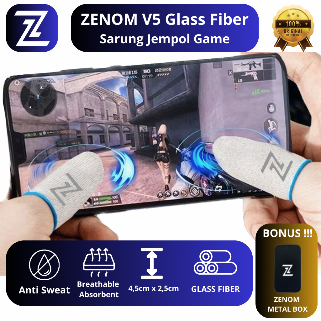 Jual ZENOM V5 Sarung Jempol Glass Fiber Original Anti Keringat 1 Set ...