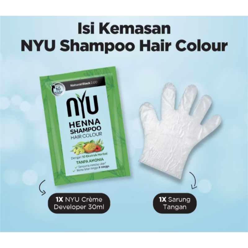 Jual (1 Box) NYU Henna Shampoo isi 4 Sachet 20ml | Shopee Indonesia