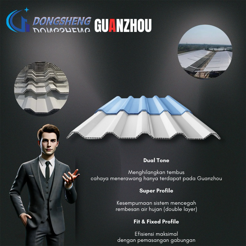 Jual Atap uPVC Hollow Tile Guanzhou 960mm - Atap Modern Dan Tahan Lama ...