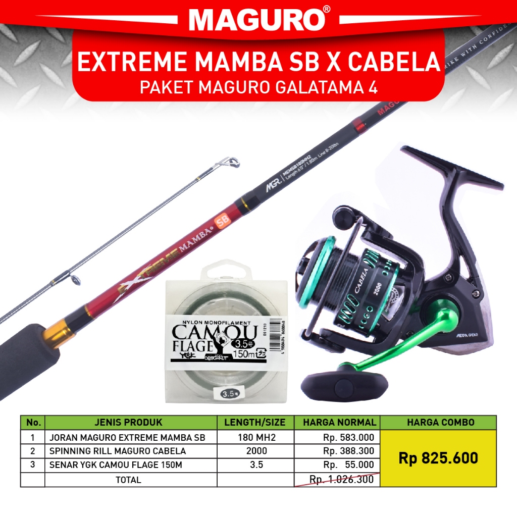 Jual Paket Murah Mancing Galatama Joran Maguro Extreme Mamba SB dan ...