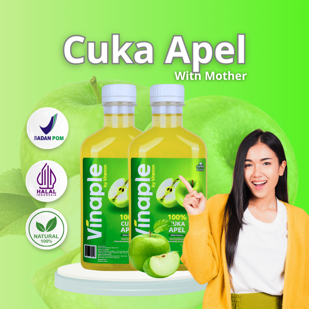 Jual VINAPLE 2 Botol cuka Apel untuk Masalah Pencernaan dan Detoks ...