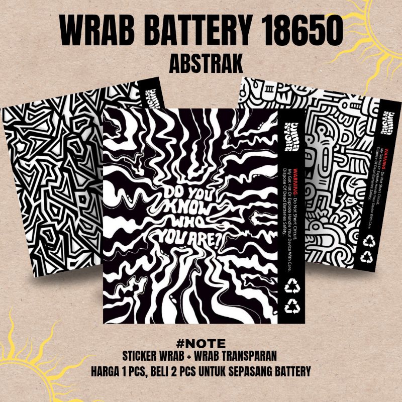 Jual Stiker Wrap Baterai 18650 Full Motif V7 Abstrak - Untuk Melindungi ...