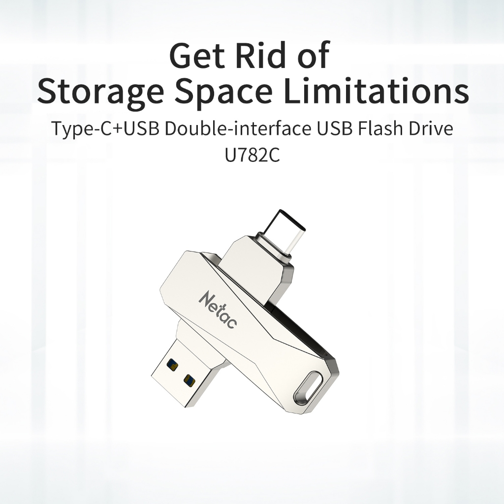 Jual Netac OTG Flashdisk U782C USB 3.2 + Type-C Dual Flash Drive 256GB ...