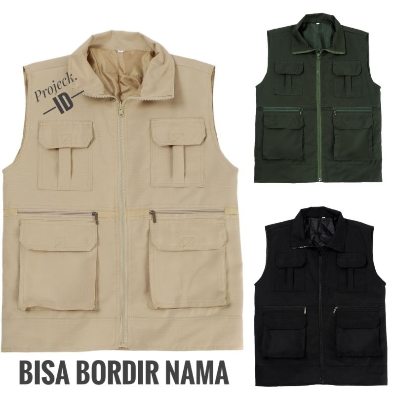 Jual Rompi Cargo Lapangan Inner Puring Hangat Motif kerah/Rompi Dewasa ...