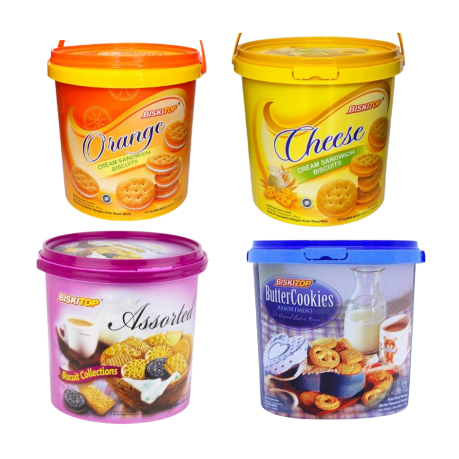 Jual BISKITOP Biscuits Kemasan Kaleng Timba 400 gr | Shopee Indonesia