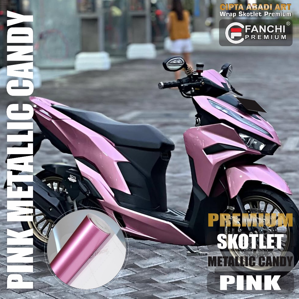 Jual Stiker Skotlet Motor Pink Candy Sticker Metallic Glossy Schotlite ...