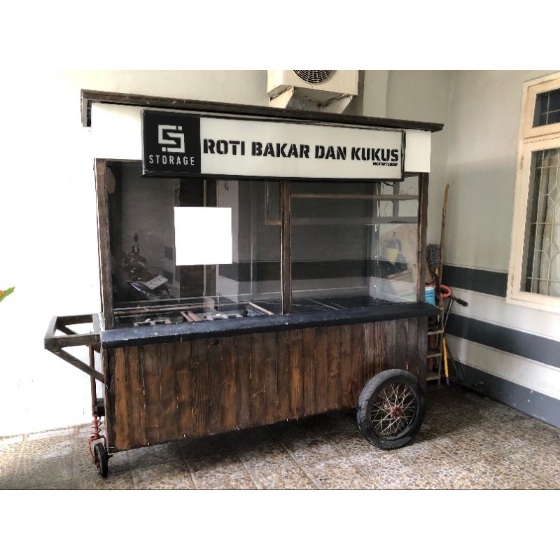 Jual Gerobak Second / Gerobak Bekas free Neonbox, kompor, dll | Shopee ...
