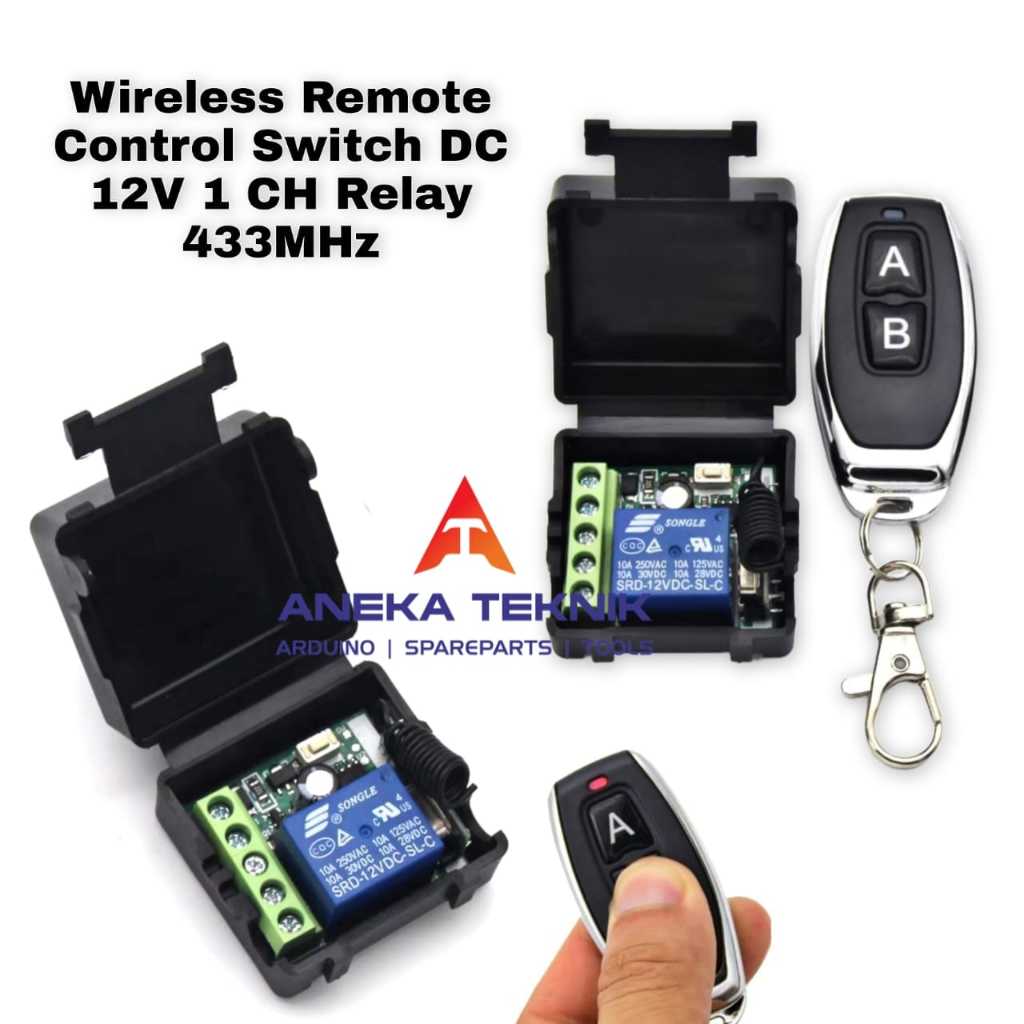Jual Wireless Remote Control Switch DC 12V 1 CH Relay 433MHz / Relay ...