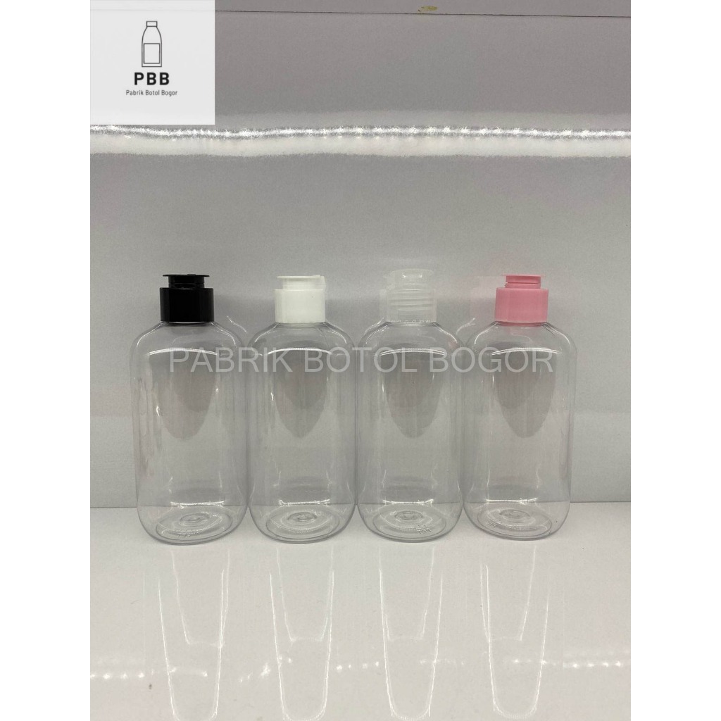 Jual PBB - Botol Sbr 250 Ml Clear Fliptop Jamur Putih Hitam Clear Pink ...