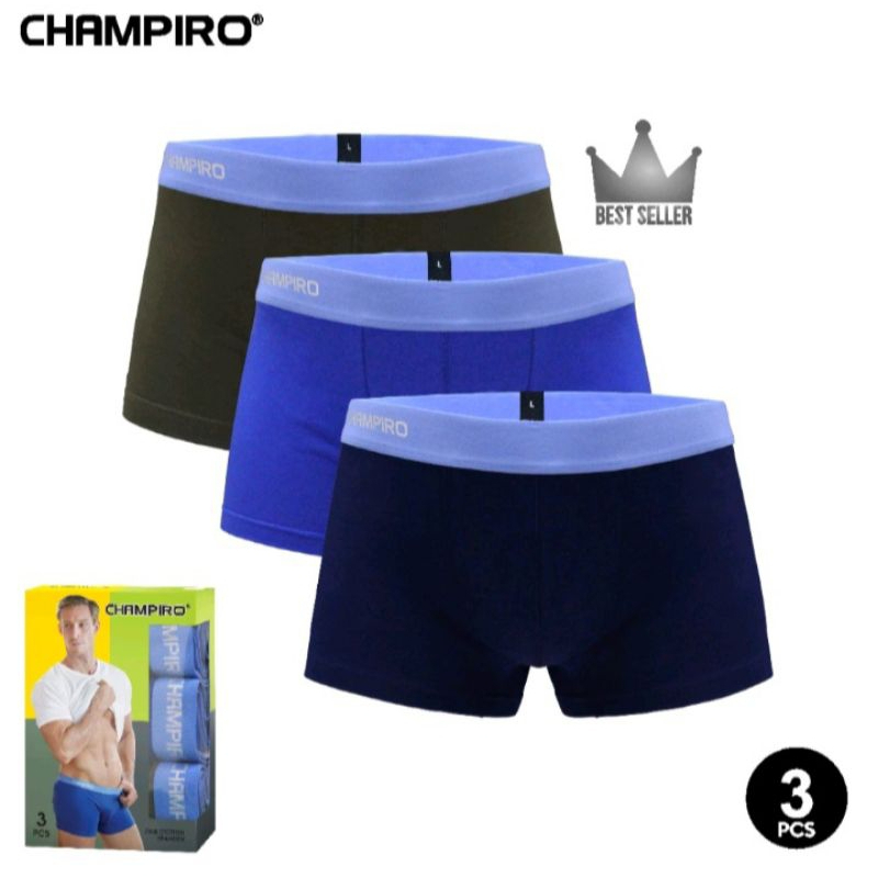 Jual 3 pcs CD Dewasa Champiro Boxer C 330C Hip Trunks/Celana Dalam Pria ...