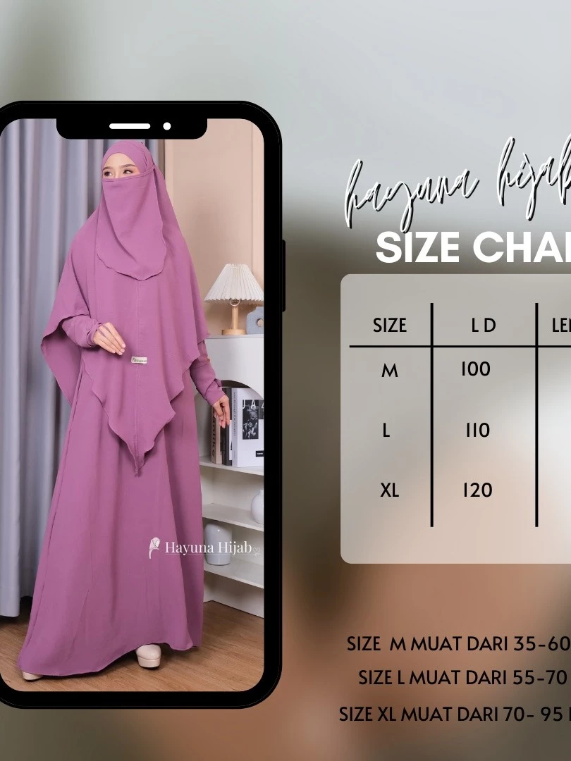 Detail bahan dan kerudung Hayuna Yuna