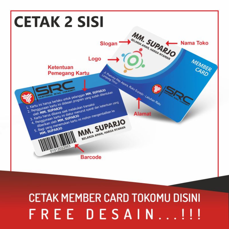 Jual Cetak MEMBERCARD dengan barcode bisa terbaca | Shopee Indonesia