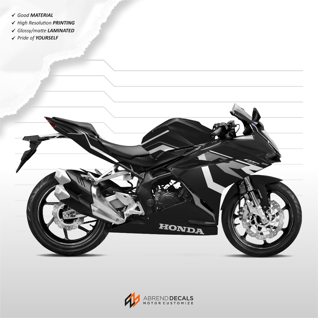 Jual STRIPING CBR 250RR OLD GRAFIS HRC TRI COLOR BLACK STIKER MOTOR 