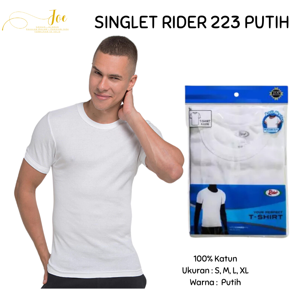 Jual Kaos Blong RIDER 223 BP Putih Pria / Oblong Laki-laki Polos R223 ...