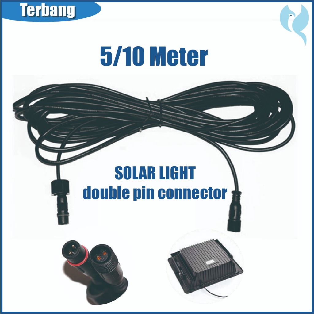 Jual 5/10m Kabel Extension Lampu Solar Tenaga Surya Tahan Kabel