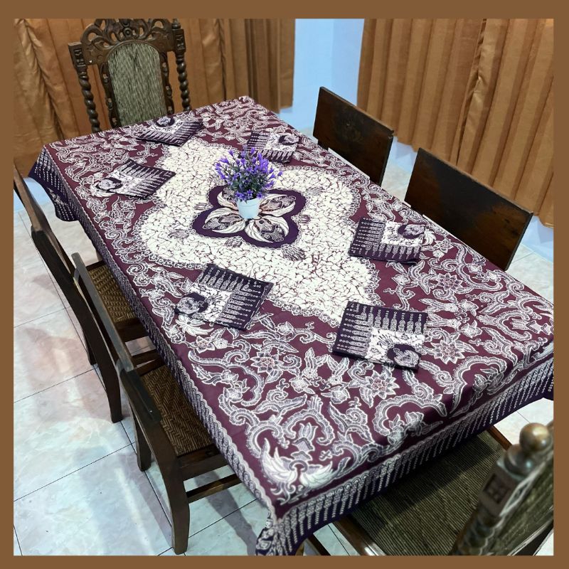 Jual Taplak Meja Tamu Besar Taplak Meja Makan Kain Batik 6 Kursi Mewah ...